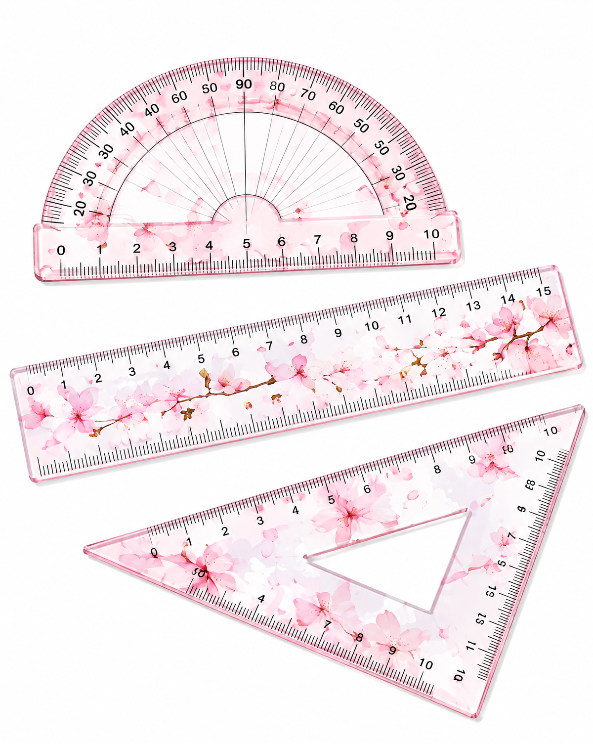 Pink Blossom Geometry Set