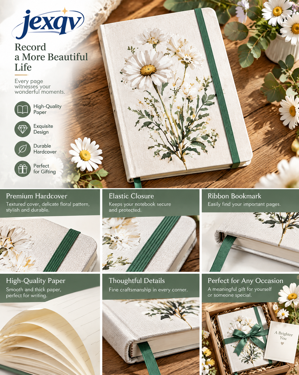 Vintage Daisy Botanical Notebook