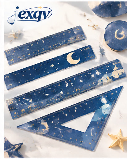 Moon & Stars Navy Geometry Set
