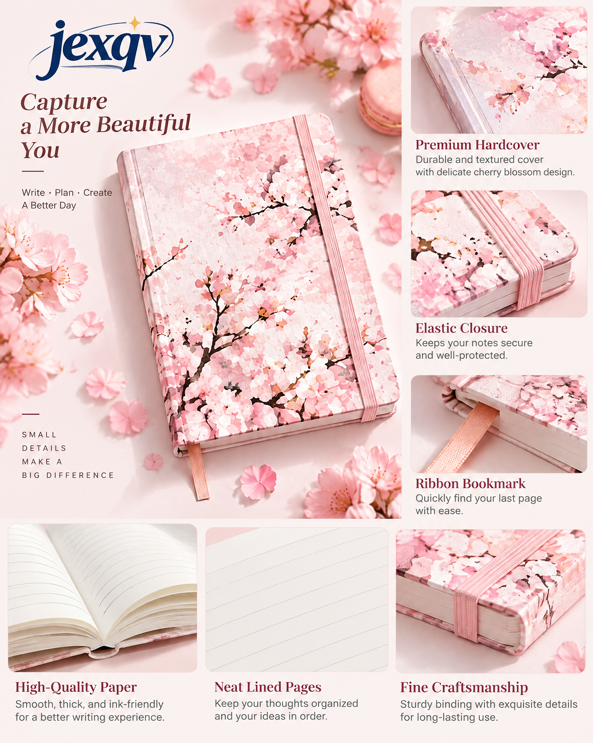 Pink Cherry Blossom Notebook