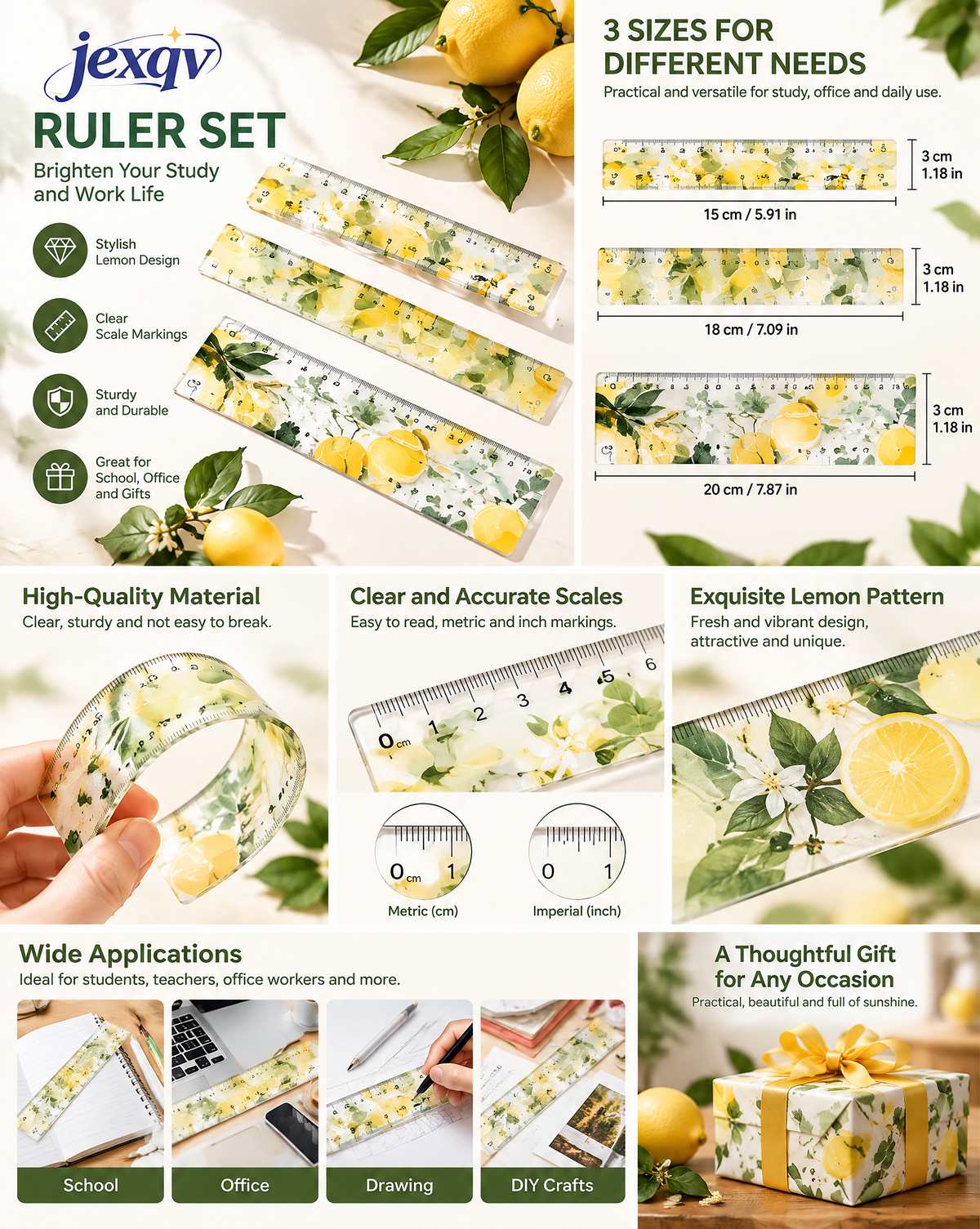 Lemon Garden Ruler Set