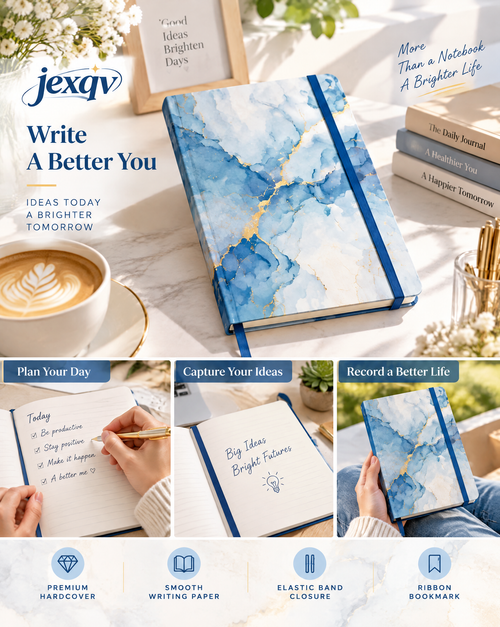 Blue Marble Gold Vein Notebook