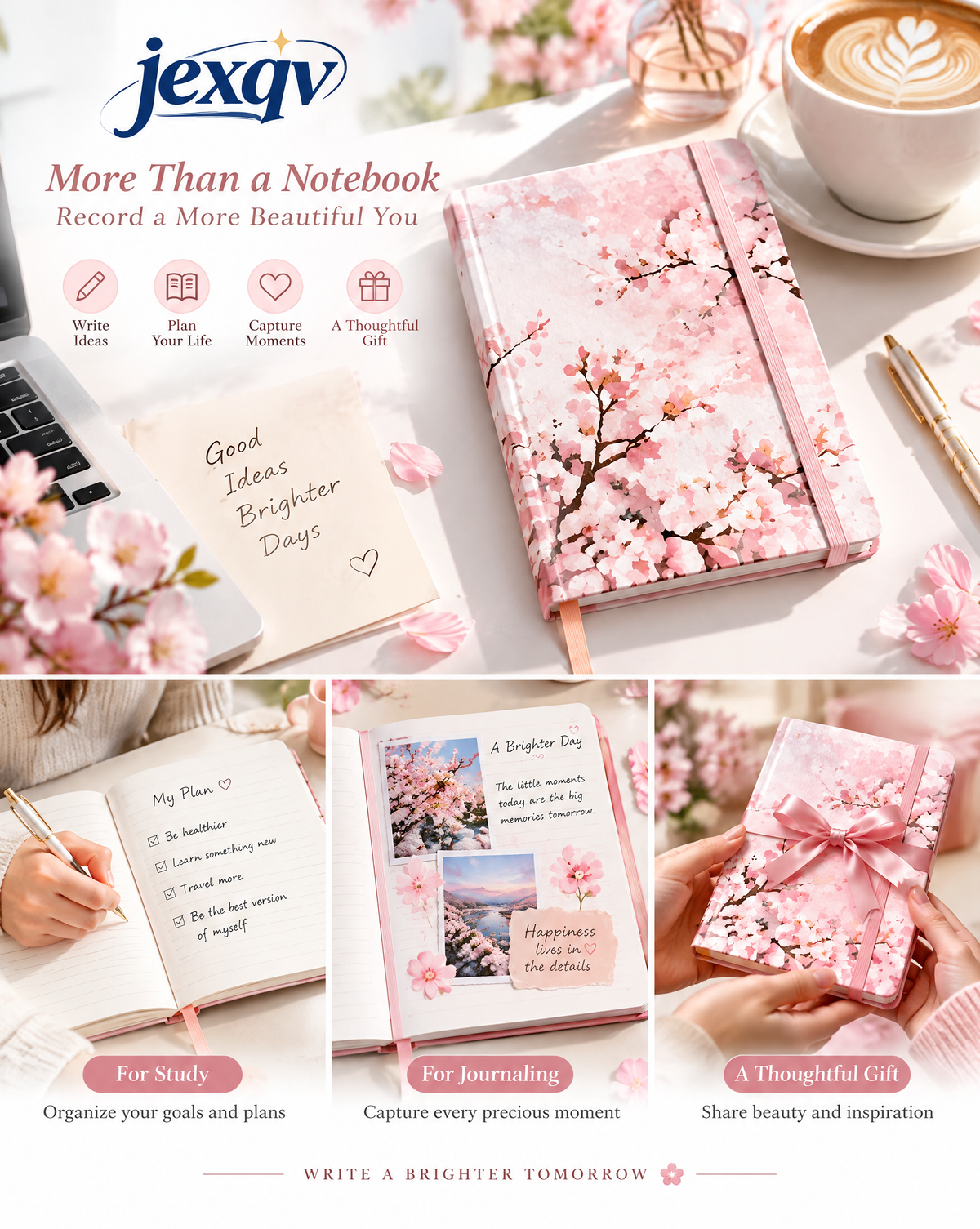 Pink Cherry Blossom Notebook