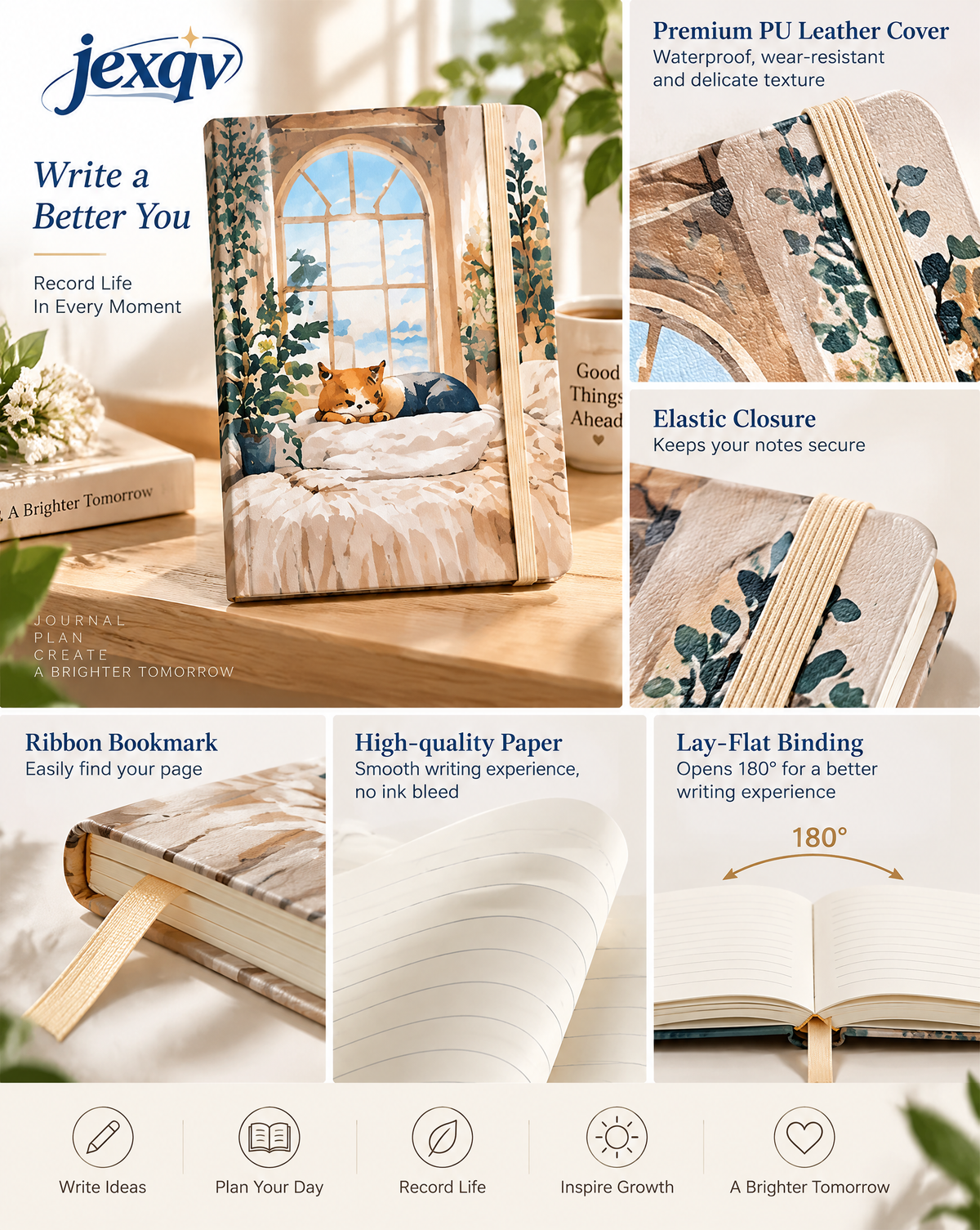 Cozy Window Cat Notebook