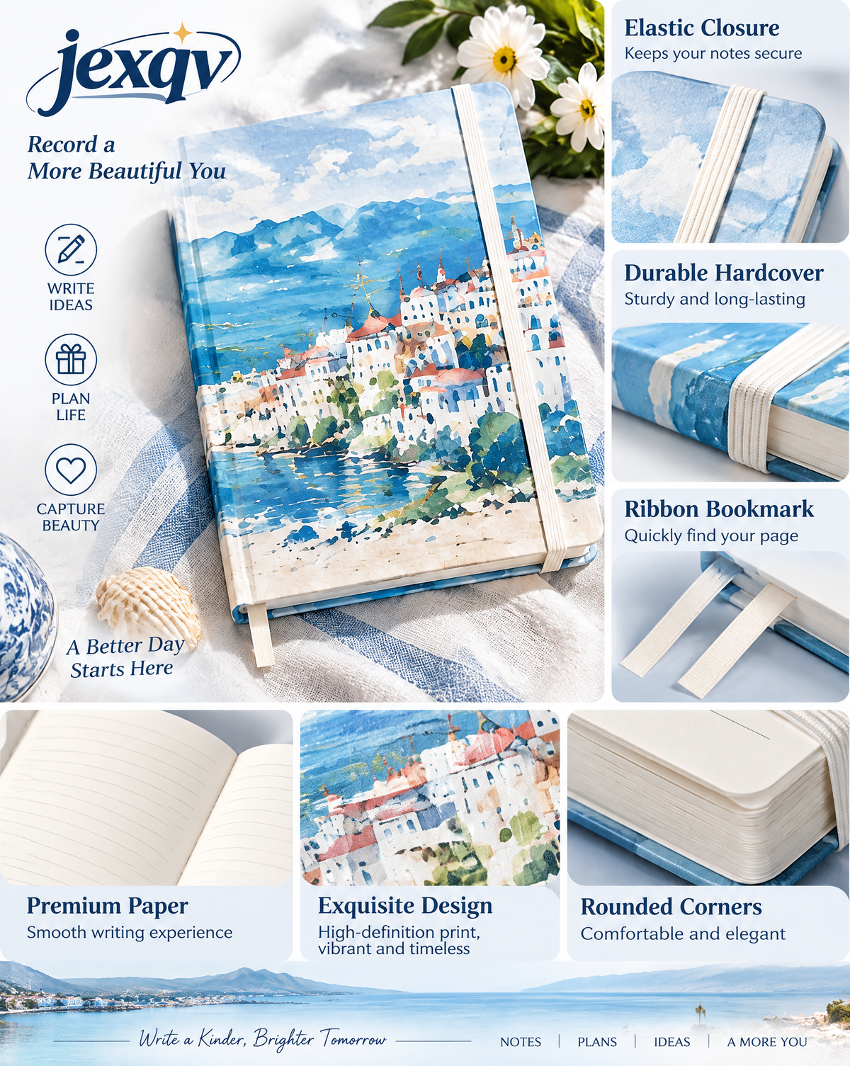 Coastal Village Watercolor Notebook