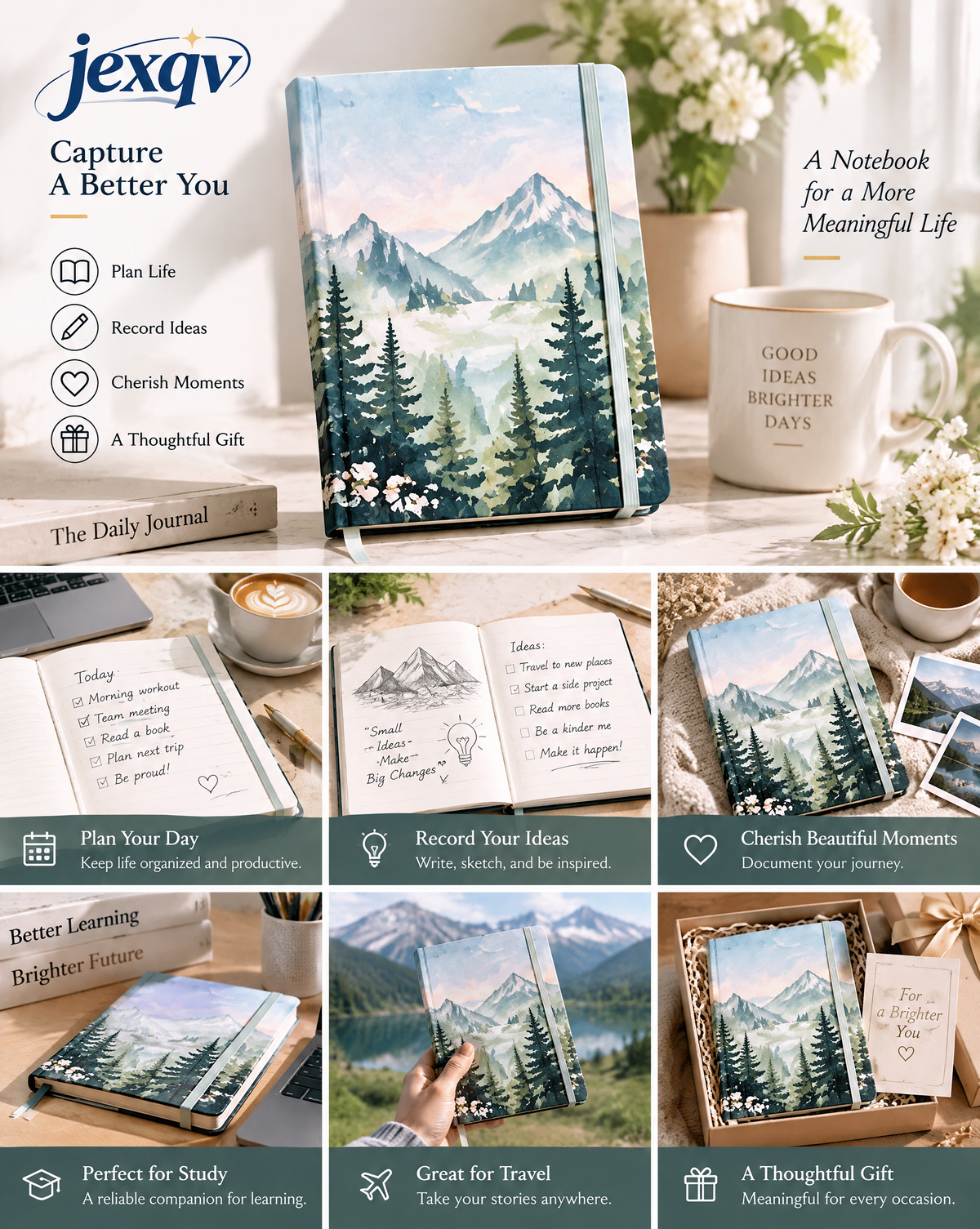 Mountain Forest Watercolor Notebook