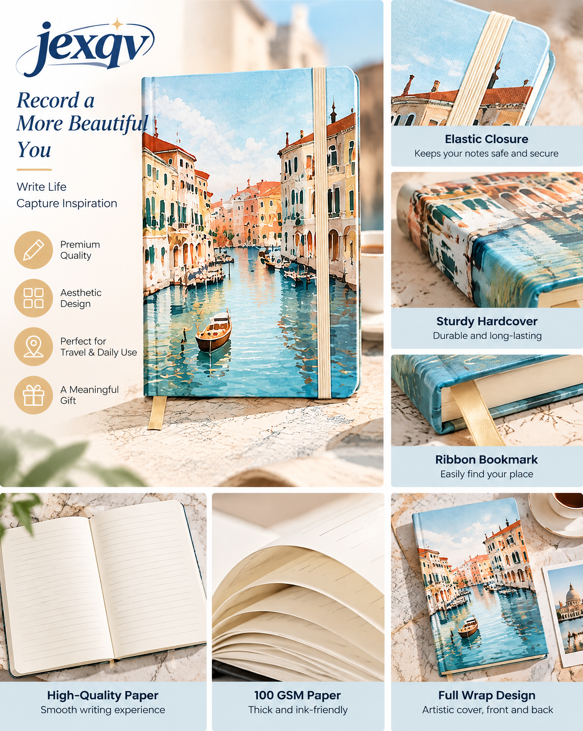 Venice Canal Watercolor Notebook